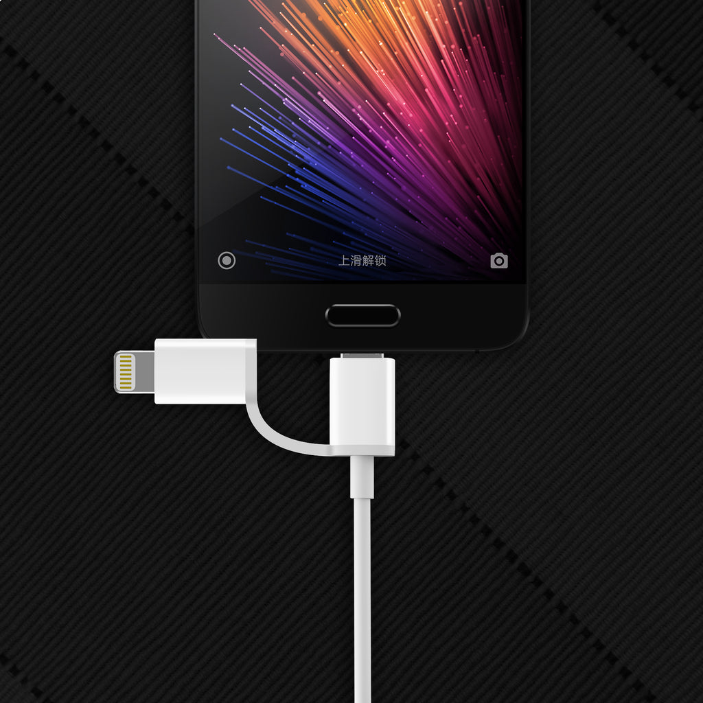 MFi Certified 2-in-1 Lightning & Micro-USB Combo Cable for iPhone, iPad and Android 3.3ft