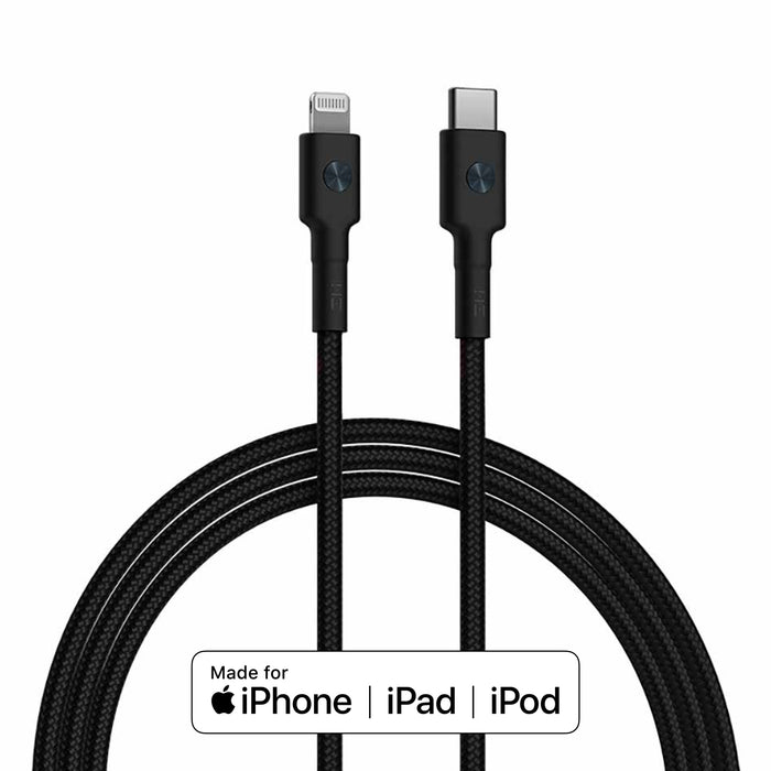 Braided Black USB-C to Lightning Cable - MFi Certified