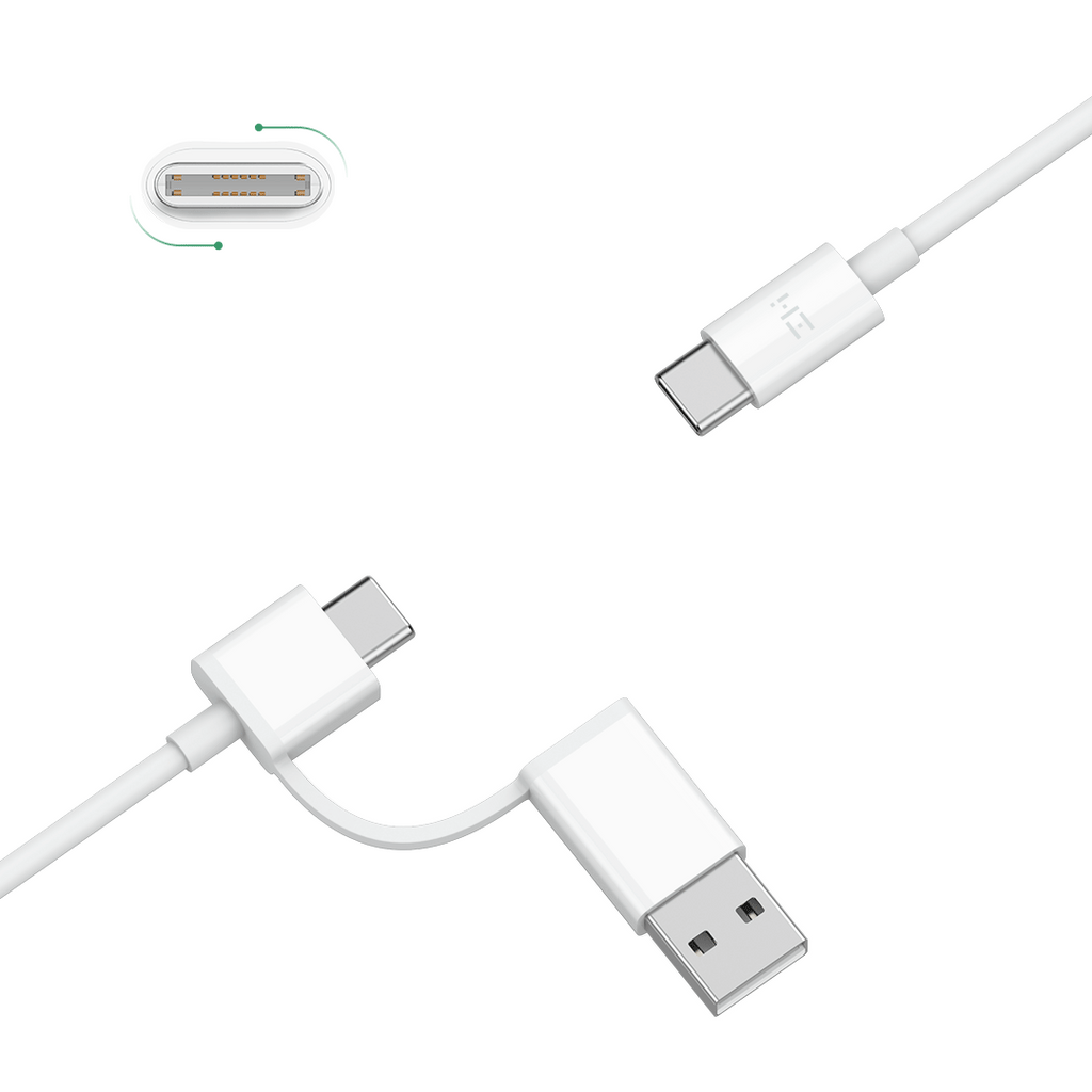 USB-C to USB-C Cable with USB-C (F) to USB-A Adapter [3.3ft]