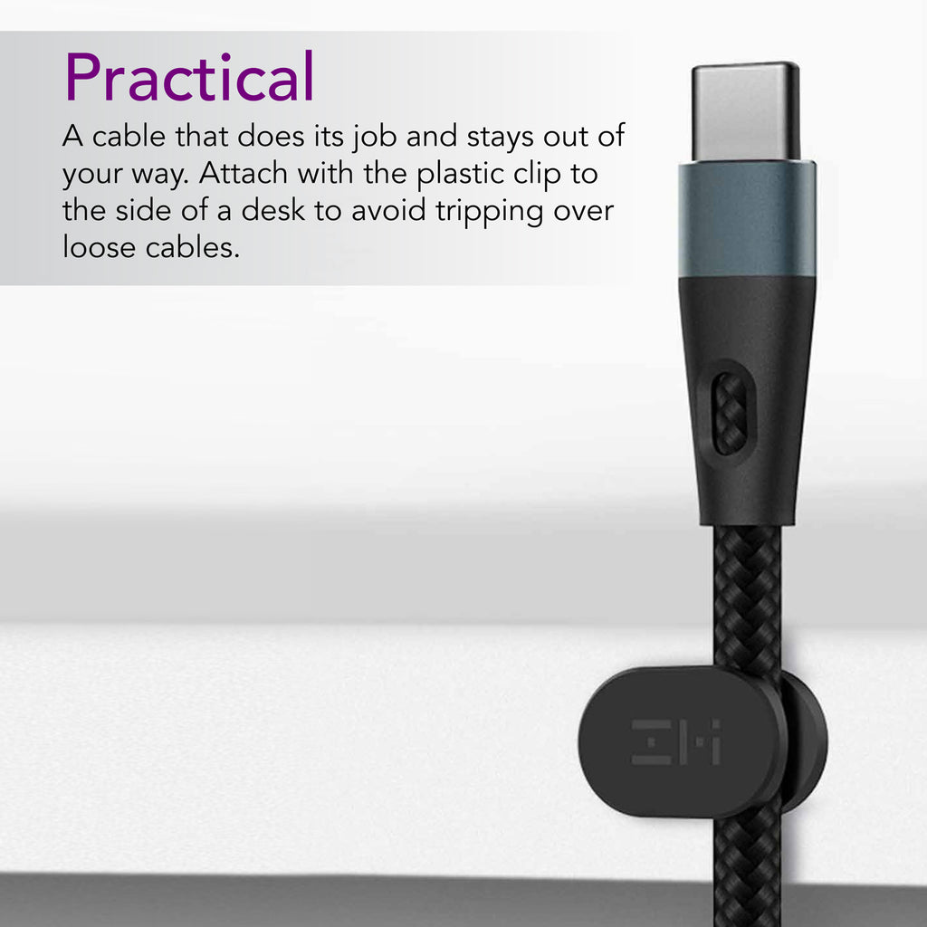 Hi-Tension USB-C to USB Cable, Braided Black