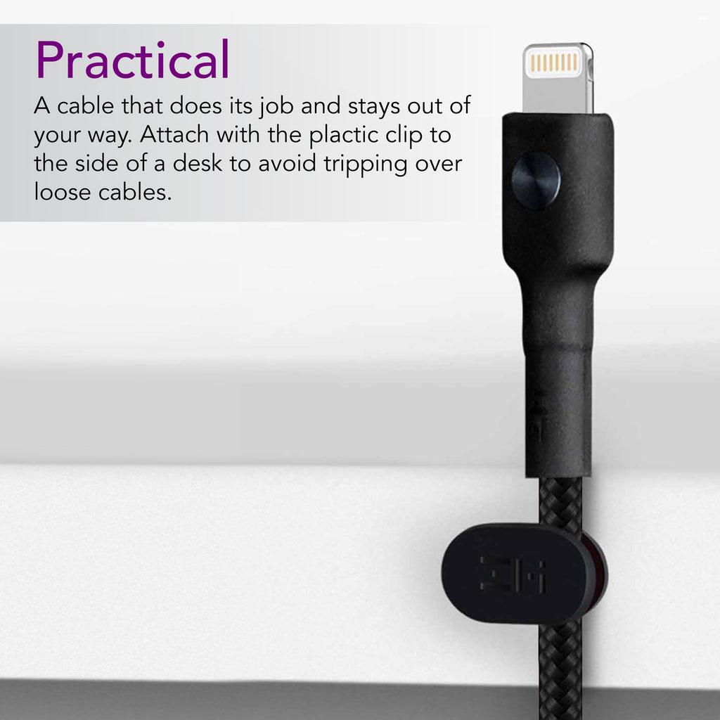 Braided Black USB-C to Lightning Cable - MFi Certified