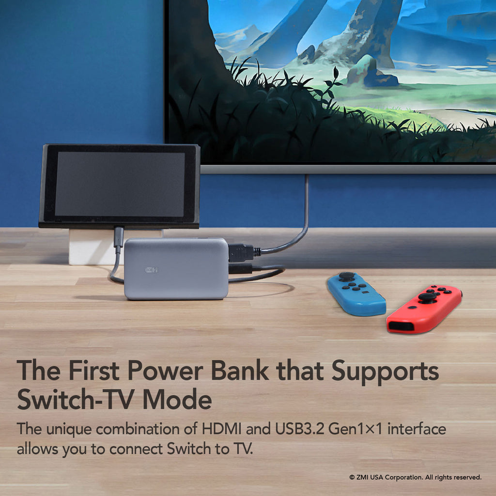 ZMI Power Bank with USB-C hub, HDMI, & Nintendo Switch