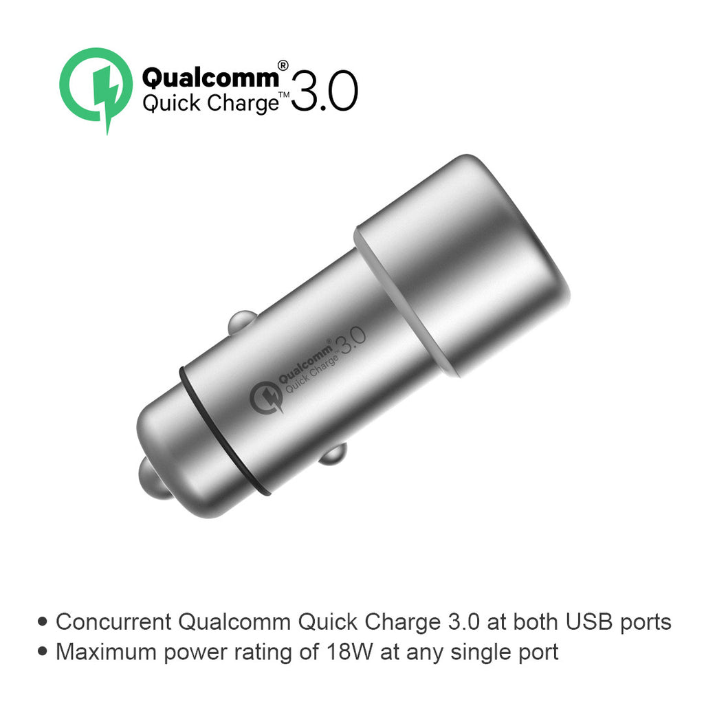 PowerCruise C2 36-Watt Dual USB Car Charger with QC 3.0